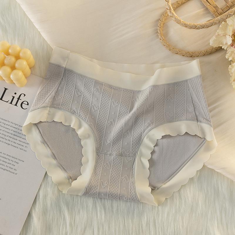 Pohodlné a prodyšné trojúhelníkové kalhoty do středního pasu bez pásů Dámské jemné žakárové spodní prádlo trojúhelníkové kalhoty