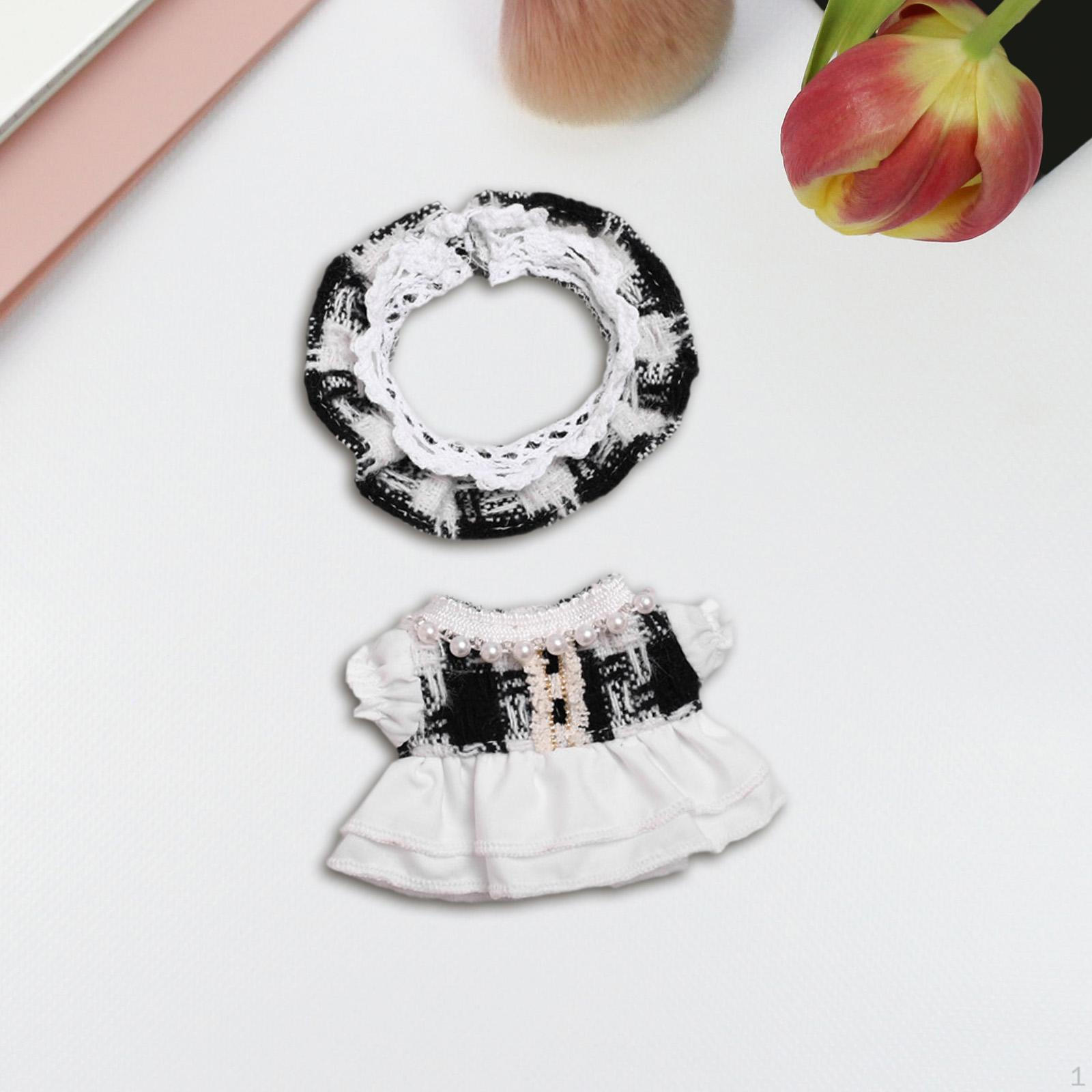 

17 см Кукольная одежда Милая, Костюм, Стильная, Мягкая, Фотореквизит, Наряды, Игрушка своими руками Black white