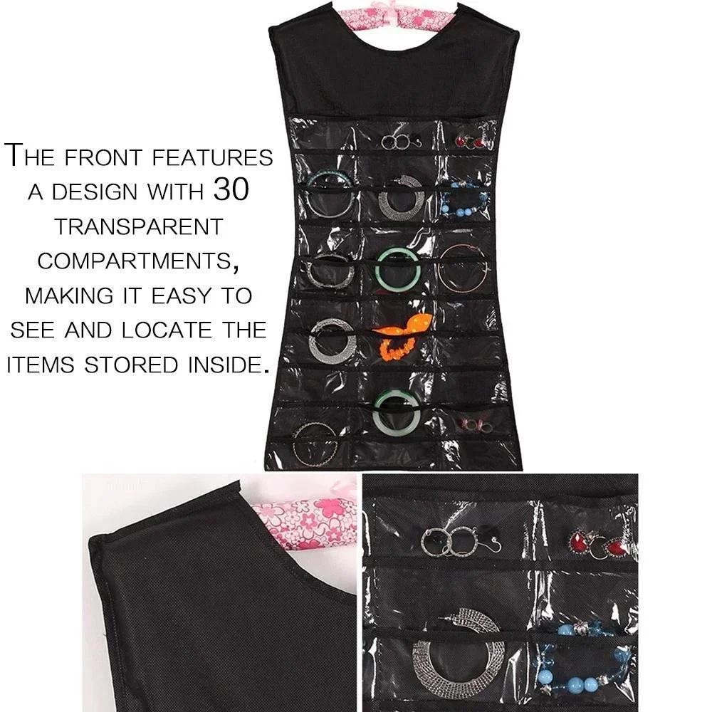 Portable Hanging Jewelry Organizer Storage Bag for Necklaces Bracelets Earrings Rings Home Storage Accessory