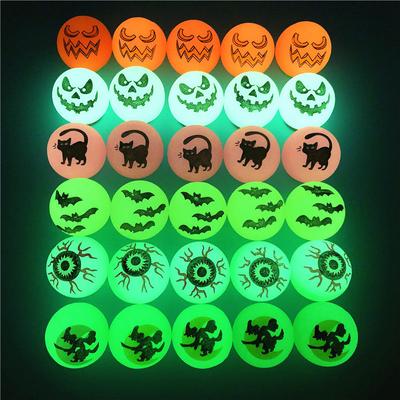 10-50Pcs Halloween Glow In The Dark Bouncing Ball Toy Kids Trick or Treat Gift Goodie Bag Filler Halloween Party Favors Supplies