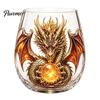 Stylish Beverage Container Dragon Pattern Glass Water Cup, Lead-free Drinking Glass, Mythical Creature Themed Cup for Iced Drinks Home Office