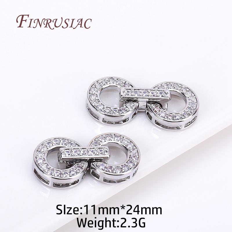 18K Gold Plated Inlaid Zircon Luxury Fastener Connector Clasps,End Beads Fastener Lock Accessories,DIY Jewellery Making Supplies