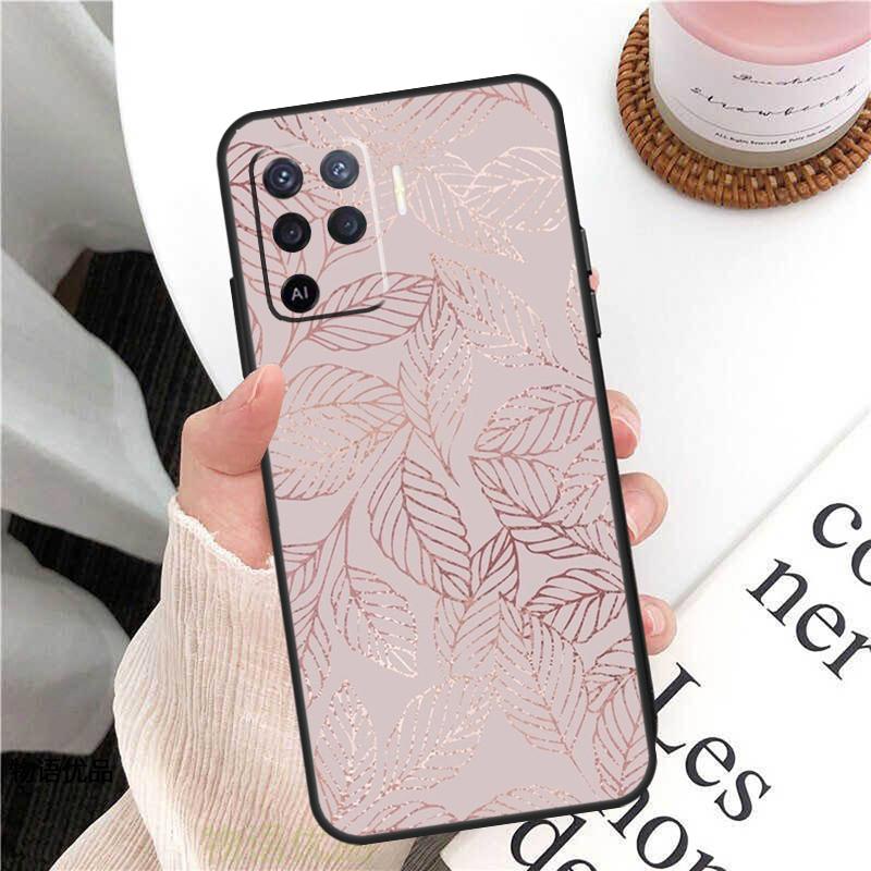 Love Rose Gold Style Case For Oppo A18 A74 A57 A17 A77 A38 A58 A78 A98 A54 A94 A80 A60 A40 A96 A76 A16 A15 A5 Pro