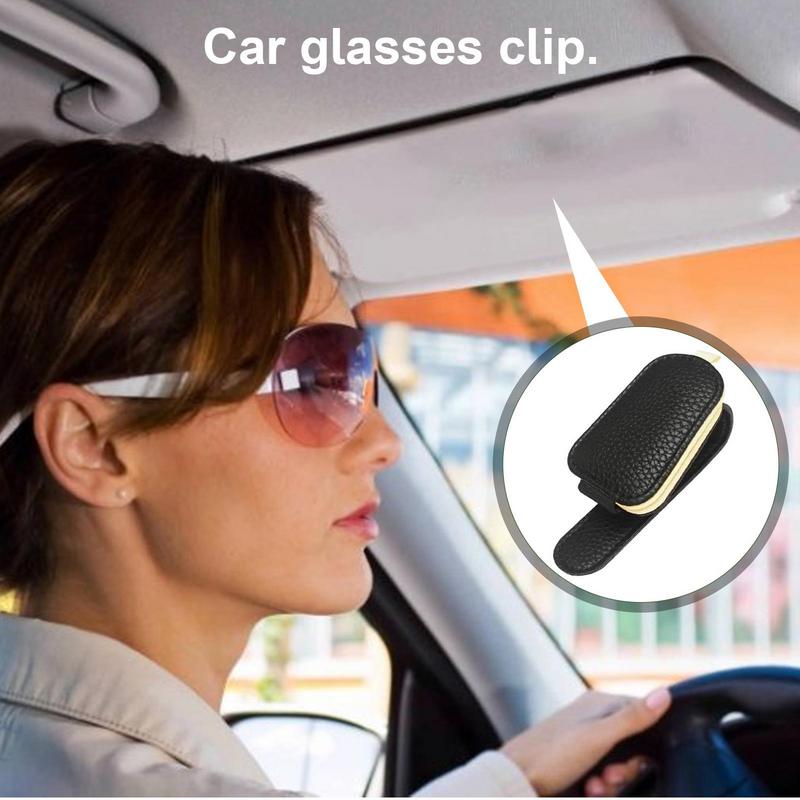 Auto Brillenhalter Magnetische Brillenhalterung Auto Brillenhalter Sonnenbrillenaufhänger Sonnenbrillen Organizer Schützendes PU-Leder Stabil