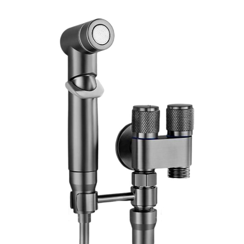 Handbrause Bidet Sprüher Toiletten Bidet Aufsatz mit Doppel Auslassventilen Handbrause Toiletten Bidet Armatur Sprüher Langlebig
