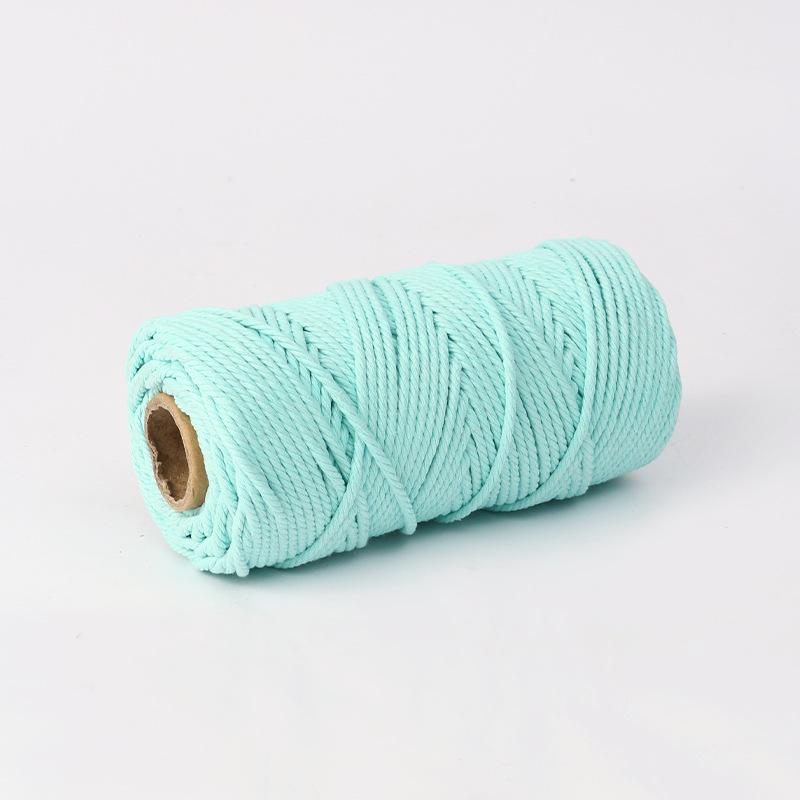 4mm Multi-Strand Macaron Colored Cotton Rope for DIY Tapestry & Decorative Weaving.