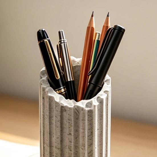 Vintage Roman Pillar Pen Holder, 3D Printed Column Stationery Container, Decorative Pencil Organizer Box for Home Office Desk