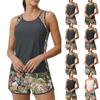 Women's Hawaiian Print Split Swimsuit Sport Swimsuit