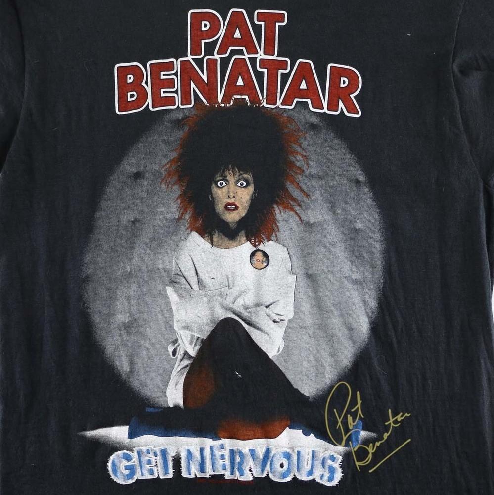 Vintage 1982 Pat Benatar Get Nervous Cotton Cotton Black Full Size Shirt SE149 Unisex T-Shirt L