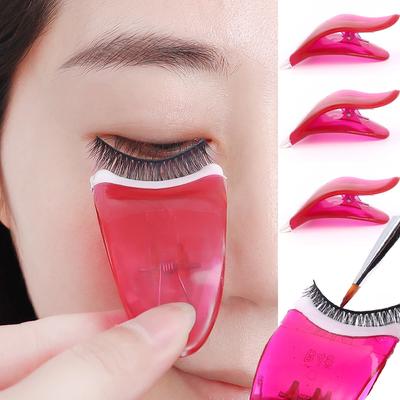 Assistente per ciglia finte Applicatore per ciglia portatile Pinzette Clip Strumento per il trucco degli occhi in plastica per strisce complete e ciglia segmentate
