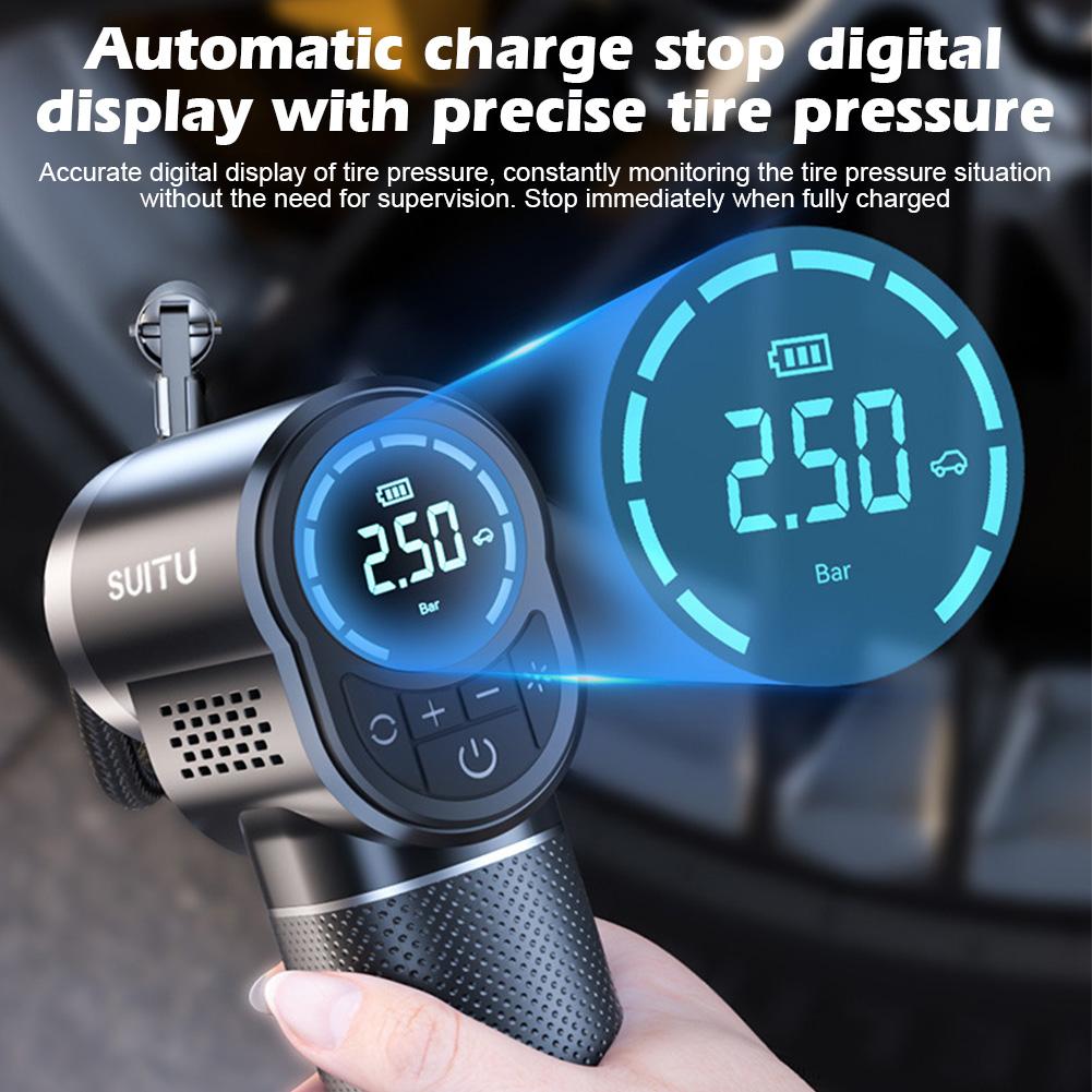 60W 150PSI Wireless Car Air Compressor Electric Portable Smart Car Tire Air Pump for Car Motorcycle Bike Tire Boat Ball