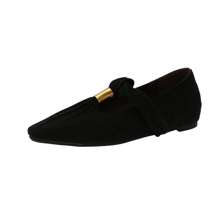 2025 spring and autumn new French shallow mouth inner increase retro Mary Jane shoes women's flat single shoes one word with ballet shoes