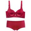 Thickened Seamless 8cm Bust Gathering Bra Set: Adjustable, Wire-free, Side Bust Control