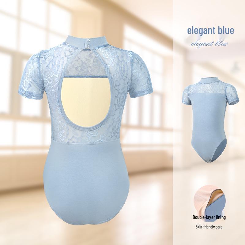 Children's Summer Ballet & Gymnastics Dancewear: Short Sleeve Skirt for Performance & Practice.