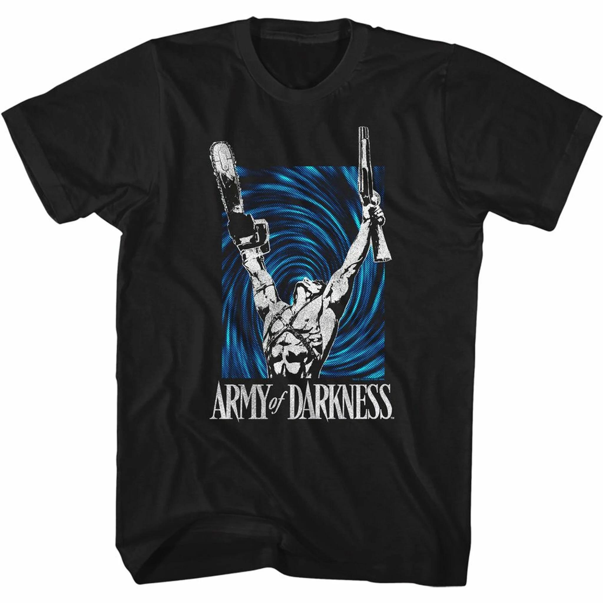 Army of Darkness Ash and Portal Black Adult TShirt Summer Mens and Womens Loose and Breathable Tshirt Top S