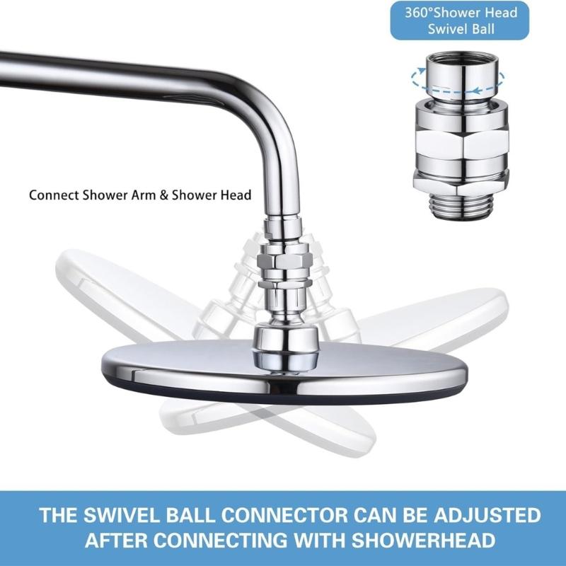 Quickly Connects Shower Head Swivels Adapter 360 Full Rotation for Height Customizable Showers