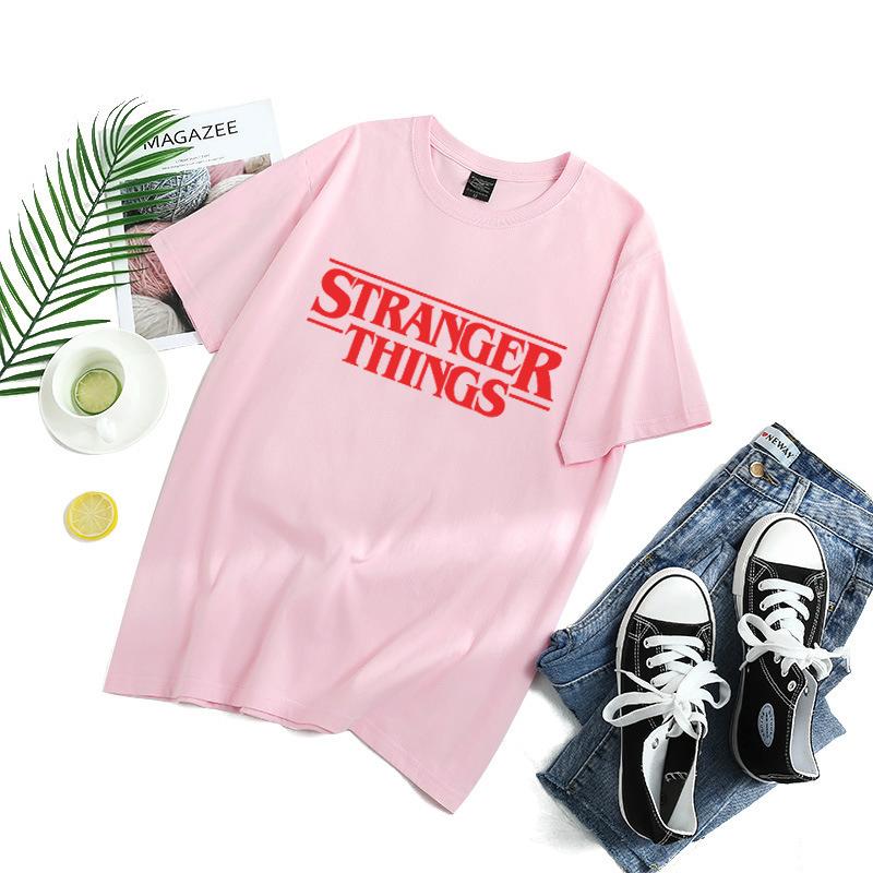 Stranger Things Letter Printed Short Sleeved T-shirt