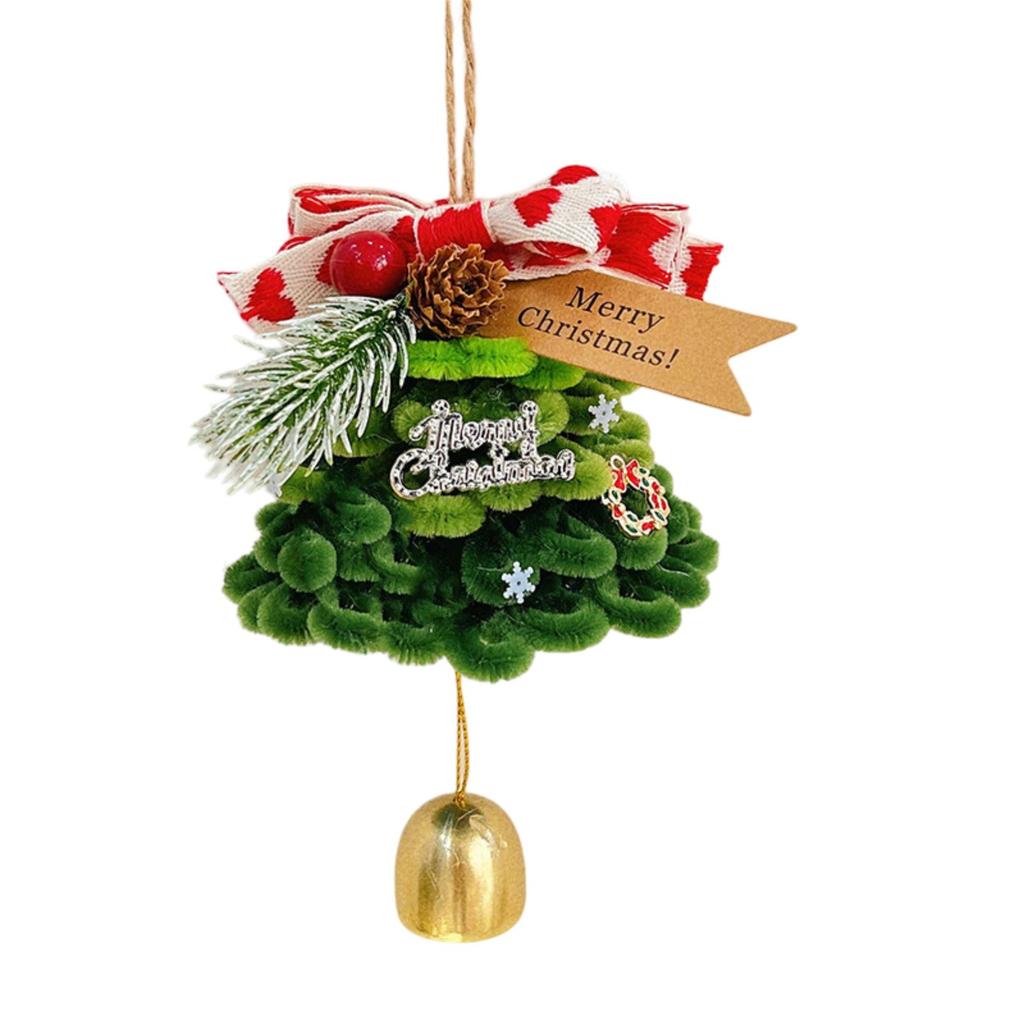 Handmade Christmas Tree, Creative Christmas Car Rearview Mirror Decoration Christmas Tree, Hand Woven Christmas Tree Decoration