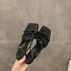 Summer High Heel Slide Sandals With Pu Upper For Elegant Womens Fashion