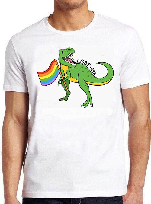 T. Rex Dinosaur Gay LGBT Pride Proud Mutual Unisex Funny Gift Tee T Shirt M816