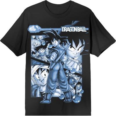 Dragon Ball Oversize Goku Blue Poster Art Crew Neck Short Sleeve Men's Black T-Shirt