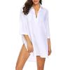 Summer Women's Wear V-neck Solid Color Design Sun-protective Shirt, Light Beach Smock