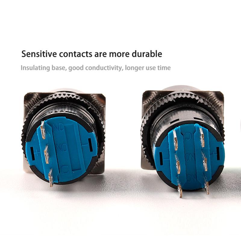 1PCS Knob Rotary Switch 16mm 3/6 Position Small Square&Round Emergency Stop  Switch Start Up Power Switch With Key Switch AB6