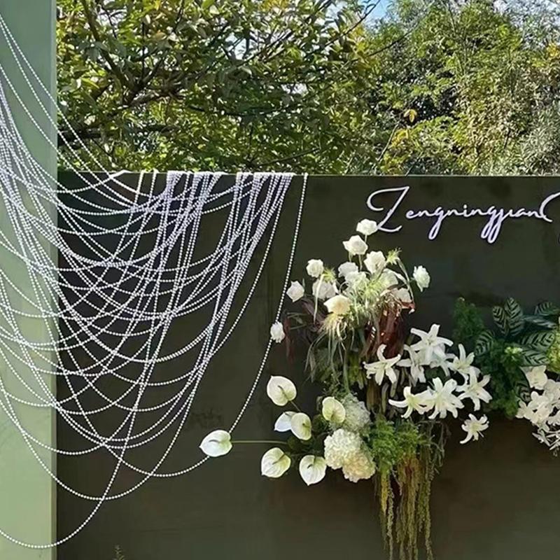 5Meter/Set White Pearl Chain 4/5/6mm Size Available DIY Decorative Material Bead Curtain Wedding Party Floral Gift Packaging ZYF