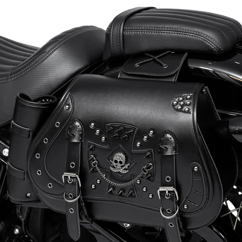 Vintage Punk Style Motorcycle Saddlebags Harley Chopper Cafe Racer Touring Riders