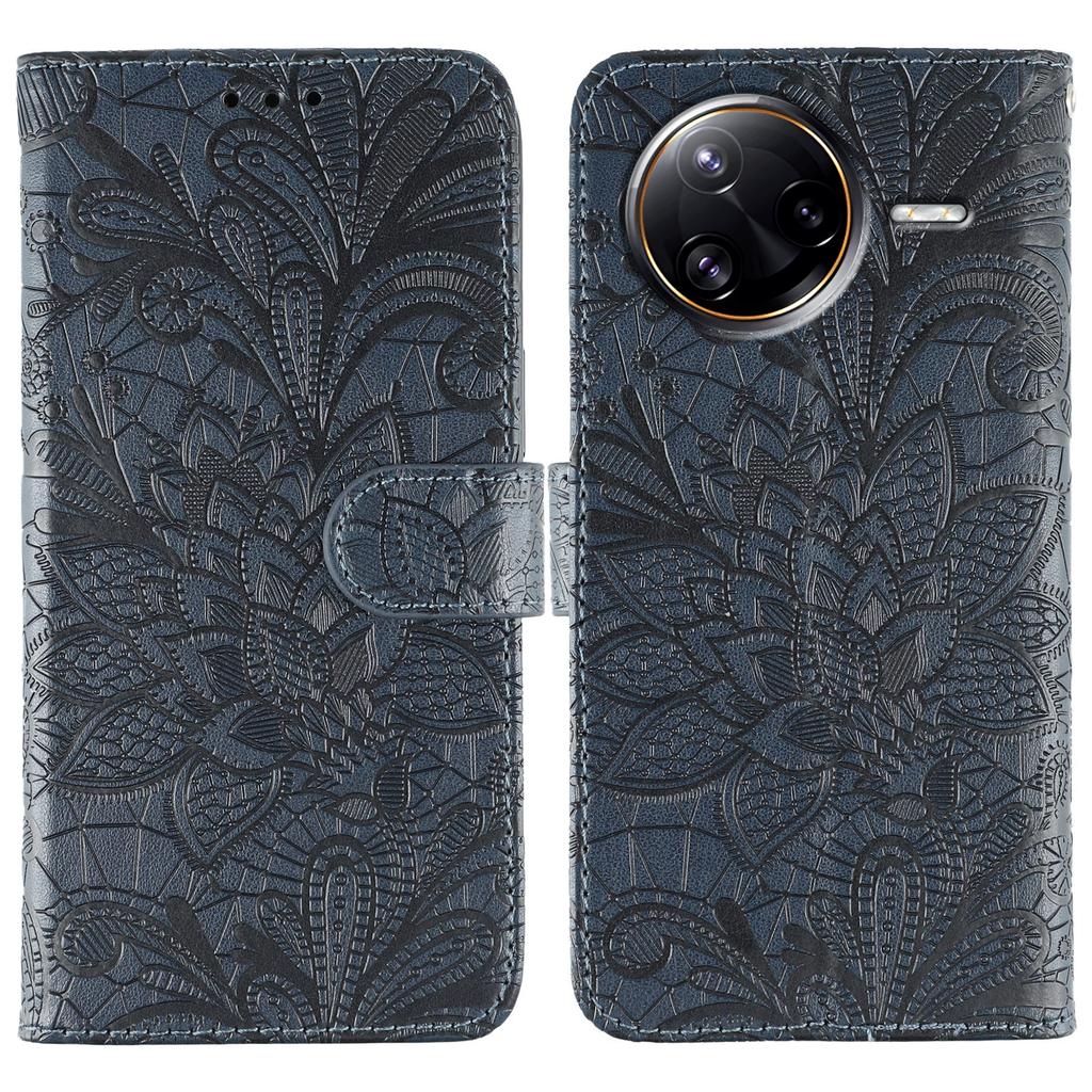 For Xiaomi Poco F7 Ultra 5G/Redmi K80 Pro 5G Case Lace Flowers PU Leather Flip Wallet Phone Cover