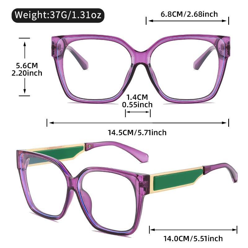 New High-end Metal Leg Classic and Simple Flat Light Glasses for Street Shooting Decoration with Anti-blue Light