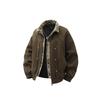Plus Size Spring and Autumn Retro Pilot Jacket Solid Color Lapel Baseball Jacket Couple Jacket