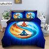 Yoga Duvet Cover Meditation Comforter Cover King Queen Size Microfiber 2/3pcs Lotus Sitting Position Bedding Set With Pillowcase