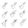 Stainless Steel Ear Ring Tragus Helix Ear Lobe Stud Flower/Moon/Star Women Girls Drop Earring Fashion Ear Accessory