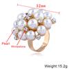 Simulated Water Drop Natural Big Flower Wedding Adjustable Crystal Ring Women Gift