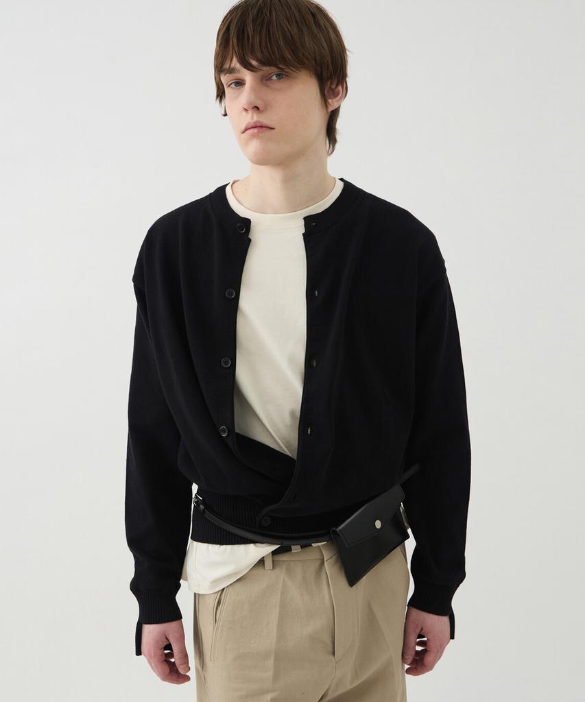 Windeo Sleeve-Cut Fine Cotton Cardigan - Black