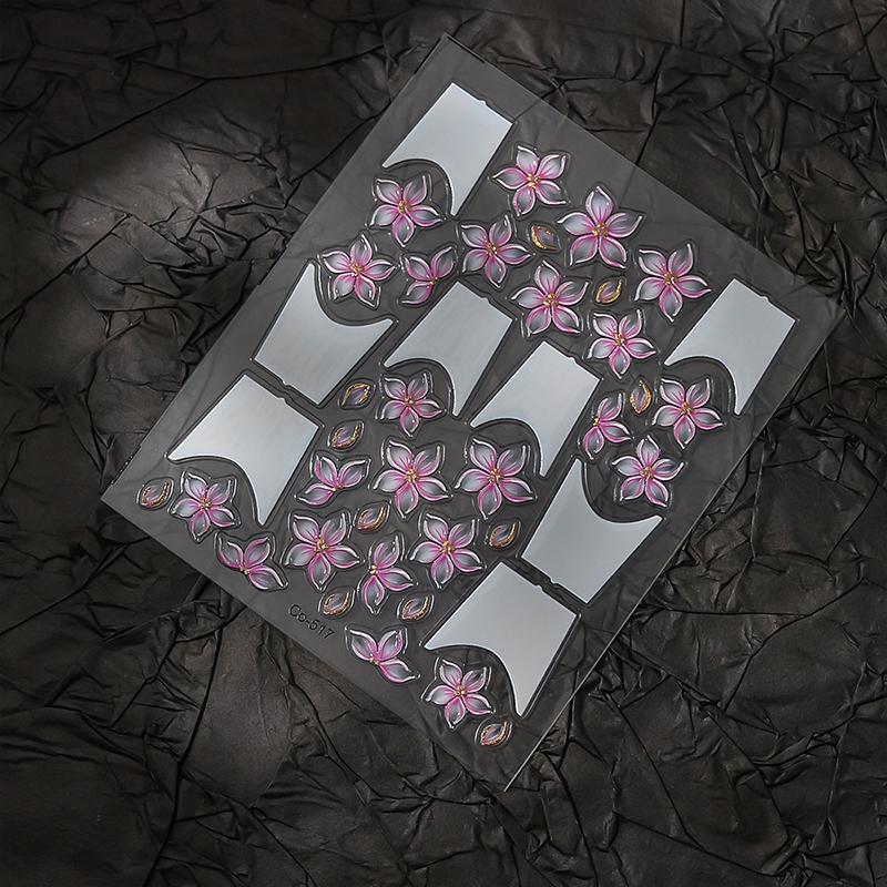 Wearable Nail Art Stickers Free Hand-Painted 3D Sculpted Nail Art Stickers Flower Jelly Nail Art Stickers