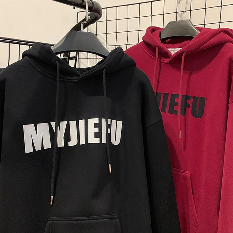 Mens Heavyweight Hooded Sweatshirt Winter Fleece Lined Loose Fit Streetwear Couple Top