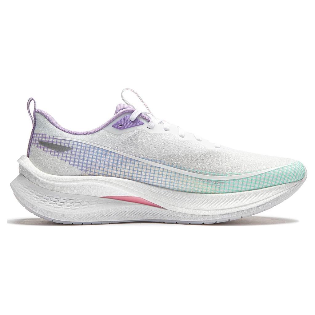 New LiNing Red Hare 7 Pro Cushioning, Slip Resistant, Lightweight Low Top Sprint Running Shoes Men's White Purple ARPV025-6