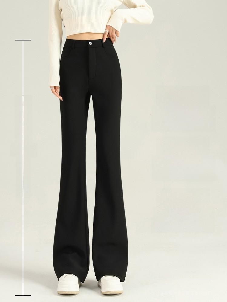 Micro Flared Pants For Women With High Waist And Fleece Lining For Autumn Casual Wear