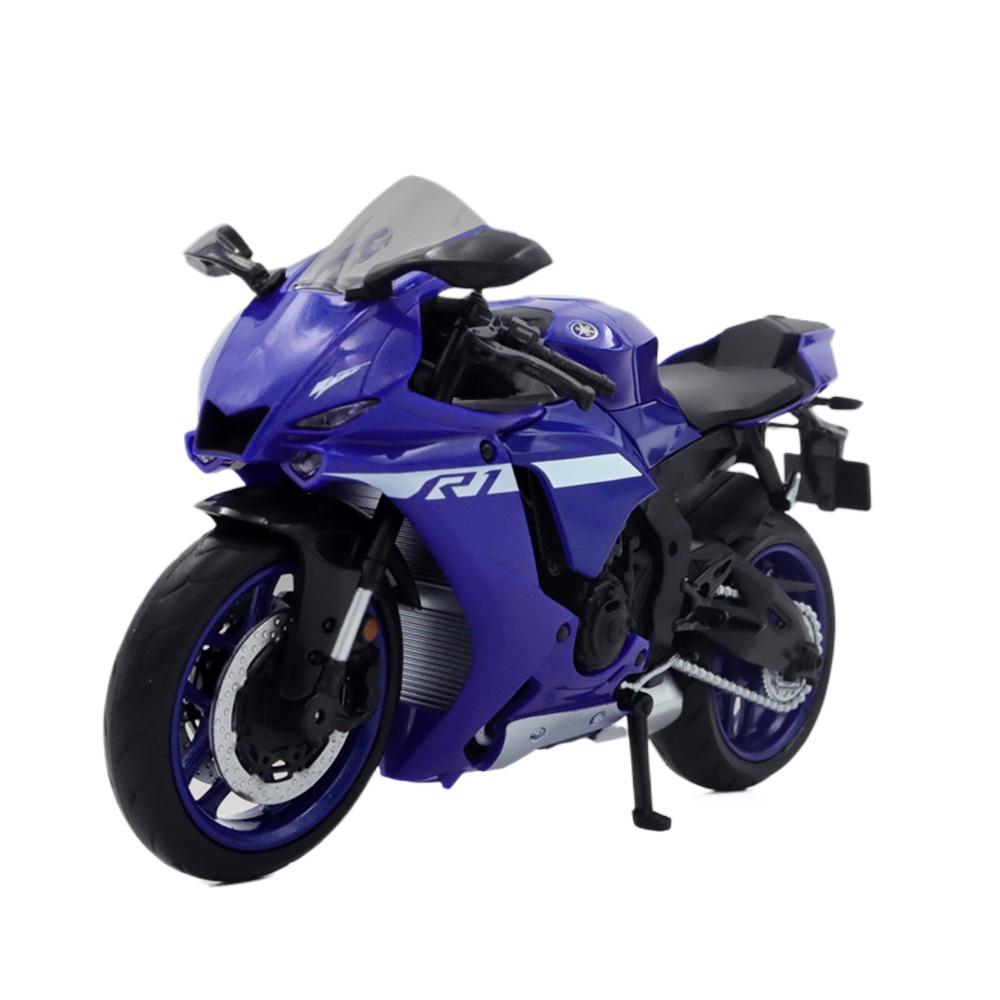1/12 Scale Yamaha Toy Motors YZF-R1M Alloy Diecasts Motorcycle Models with Shock Absorption Front Wheel Steering Toys for Kids' Gifts