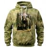 Women's Autumn Winter Fashion Hoodie Fierce Leopard Print Sweatshirt Loose Comfortable Plus-Size Fit Outdoor Street-Style Top