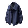 Spring Autumn Men's Retro Short Trench Solid Color Turn Down Collar Double Breasted Fashion Outerwear Coats Men Loose Jackets