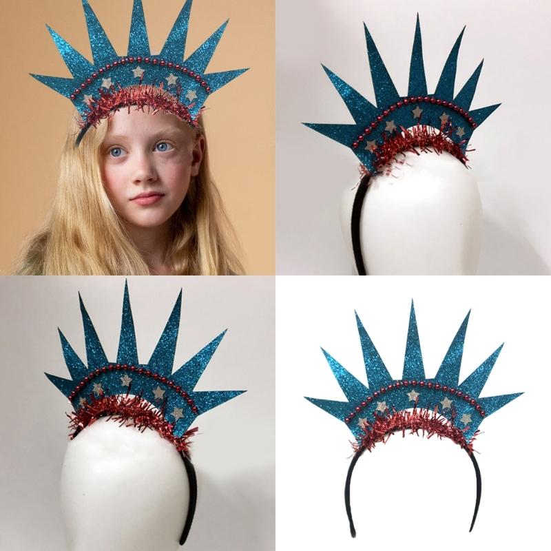 Couronne Festives Déesse Liberty Bandeaux d'Halloween pour Femmes Headpiece Cosplay pour Parades et Rassemblements Communautaires