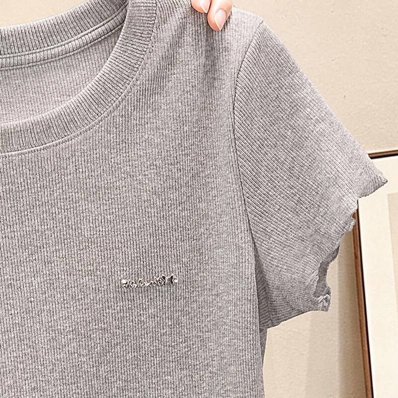 Women's Slim Fit Round Neck Short Sleeve T-shirt