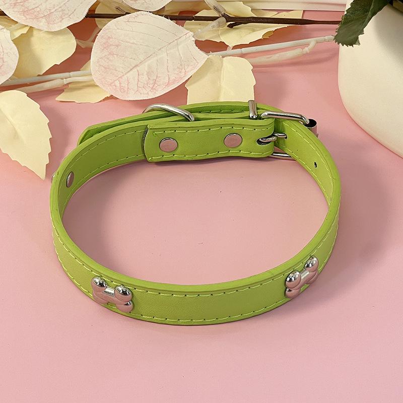Leather No-Choke Pet Collar for Small and Medium Dogs and Cats