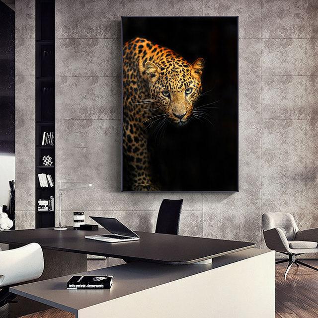 Leopard Pictures Big Cat Posters and Pirnts Animal Canvas Painting Wildlife Wall Art for Living Room Decor Home Decoration