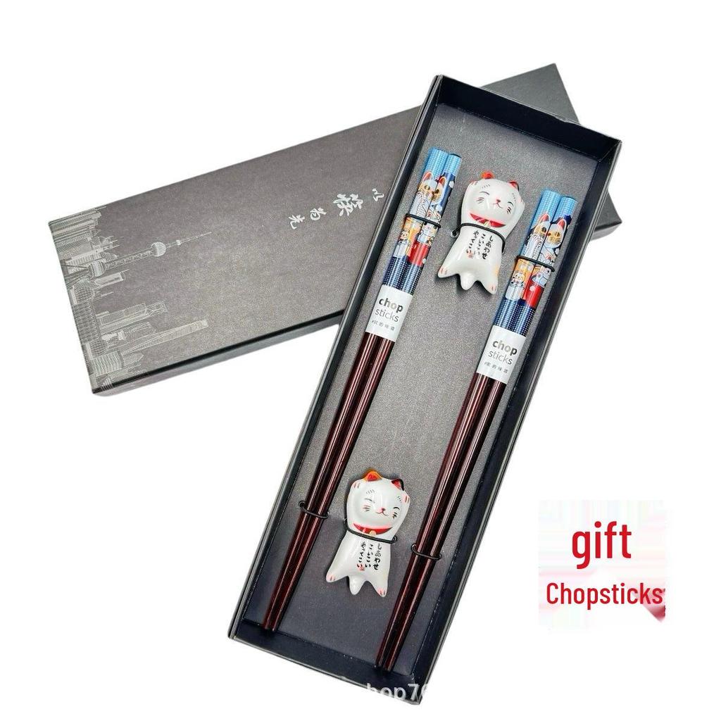 Chinese Style Wooden Chopsticks Gift Set - 2 Pairs for Travel Souvenir or Business Gift