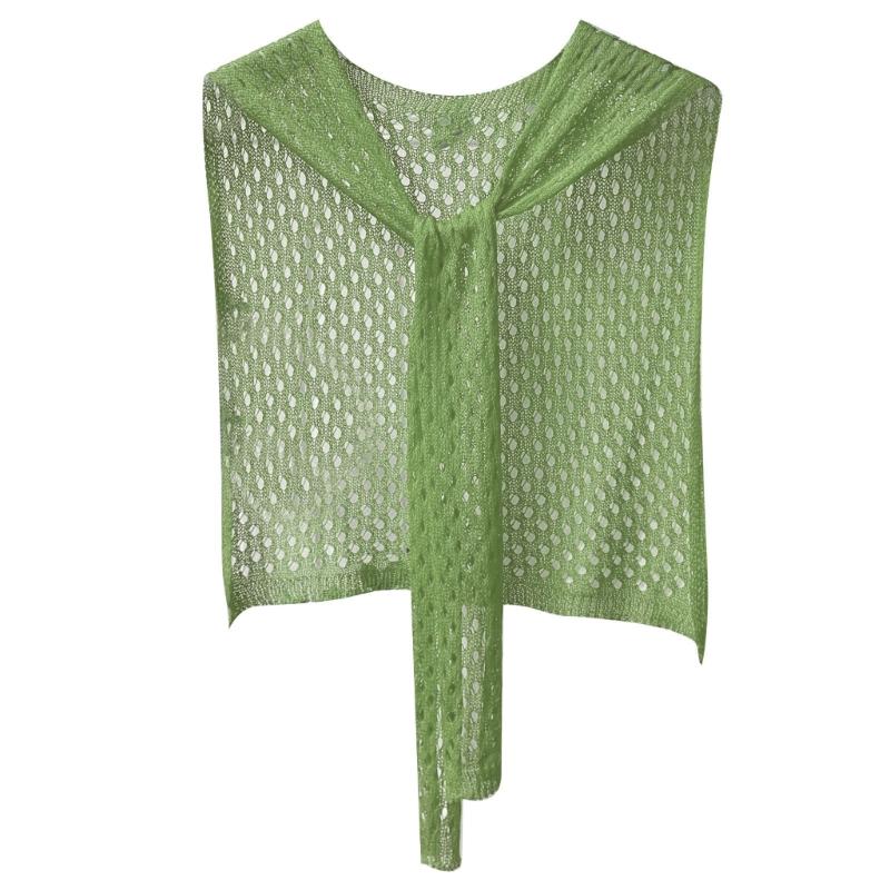 Coprispalle a Maglia Traspirante con Design 3D su Misura, Sciarpa Estiva a Rete con Foro e Finto Collo, per Ambienti Climatizzati