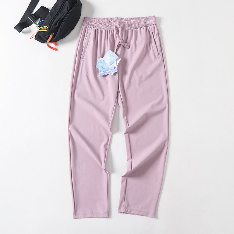 Trade Export Tail Goods Summer Lightweight Air Conditioning Ice Silk Trousers Men and Women Couple Breathable Drawstring Elastic Waist Casual Pants